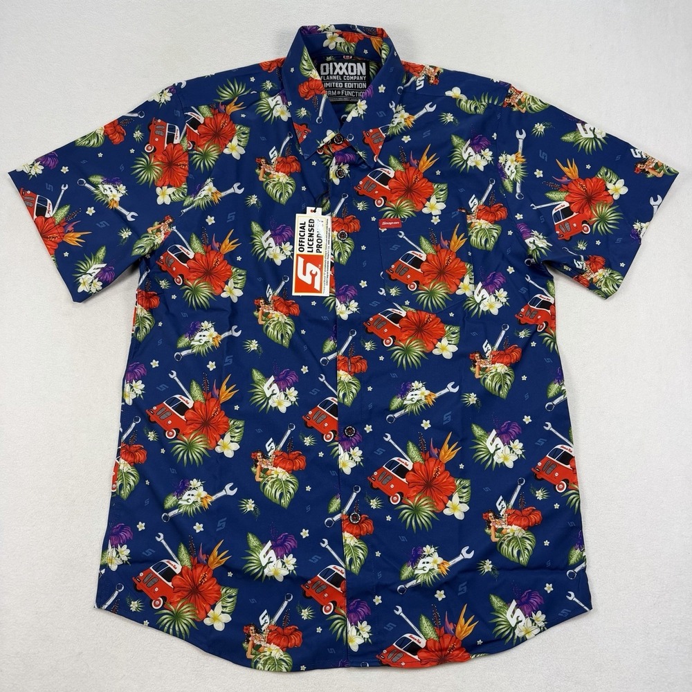 NWT Dixxon Flannel Company Limited Edition Snap-On Hawaiian Short Sleeve Medium - Picture 2 of 6